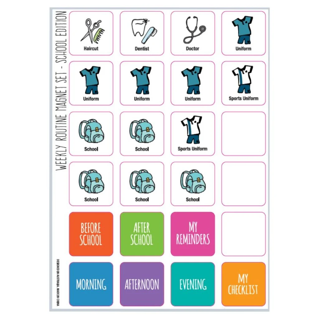 Ic Toy Routine Weekly Routine Chart School Edition | Little Toy Tribe