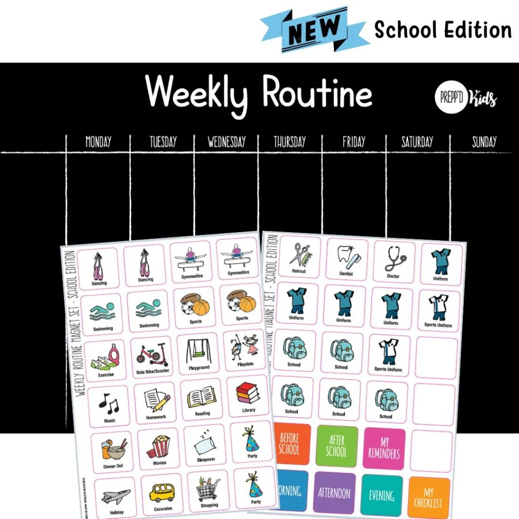 Weekly Routine Resources Weekly Routine Chart School Edition | Little Toy Tribe