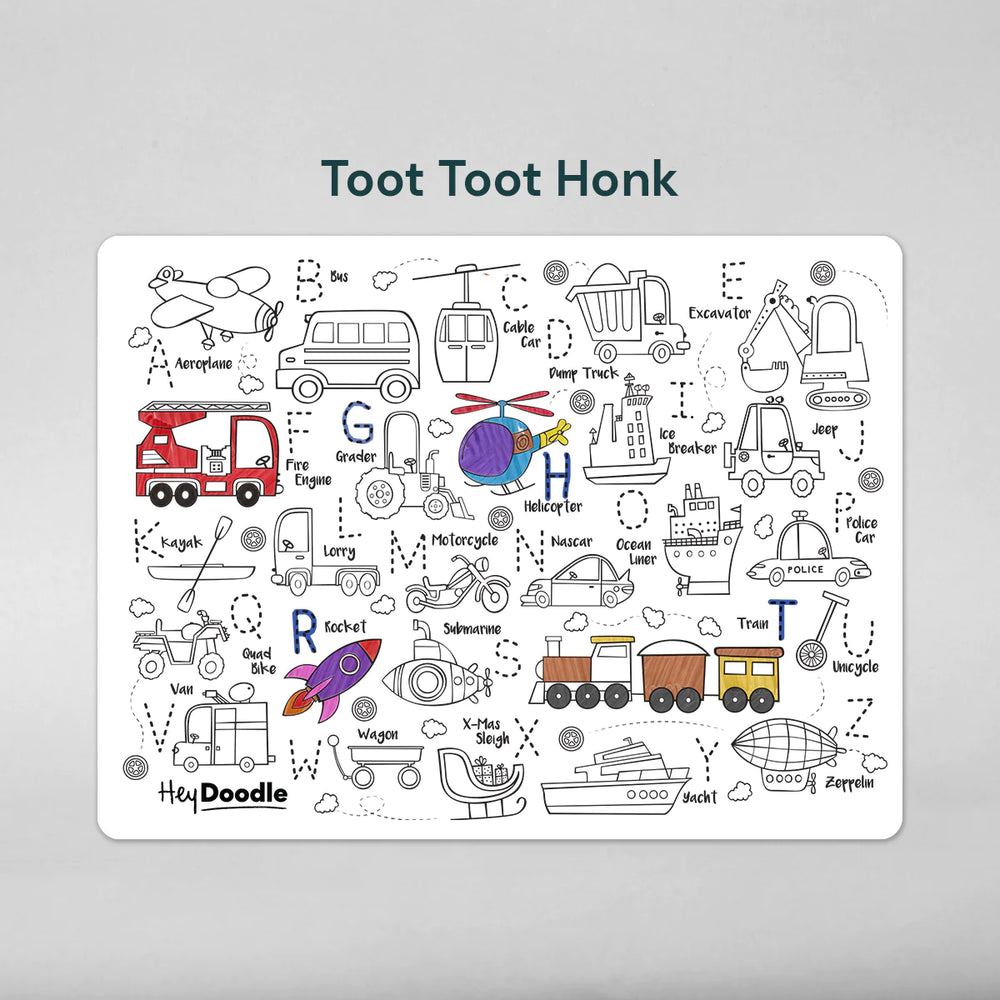 Reusable Marker Placemat - Toot Toot Honk