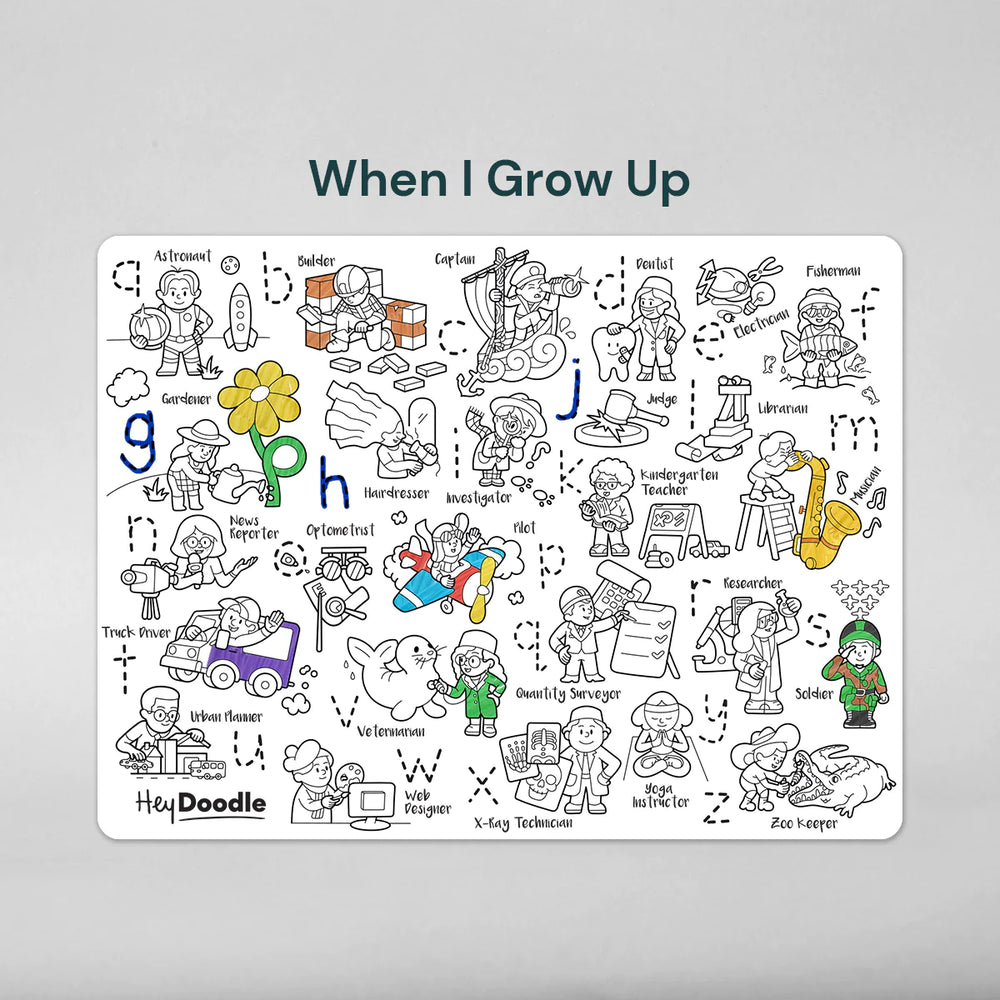 Reusable Marker Placemat - When I Grow Up