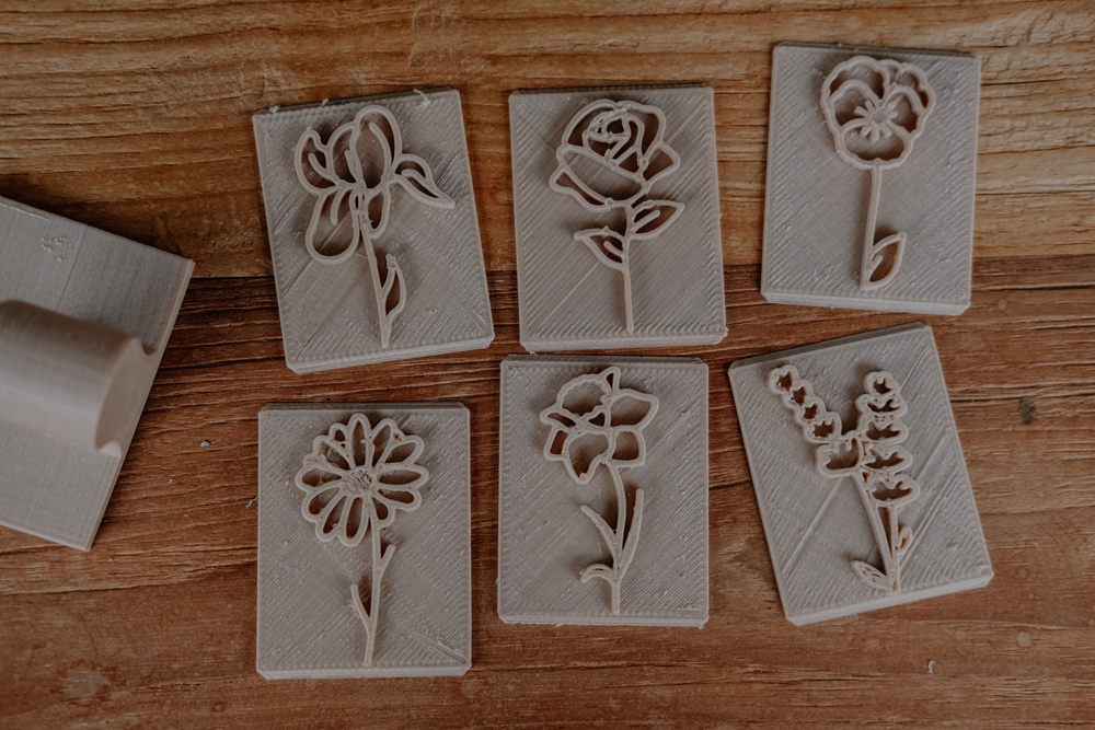 Eco Stamp Set with Handle - Flowers