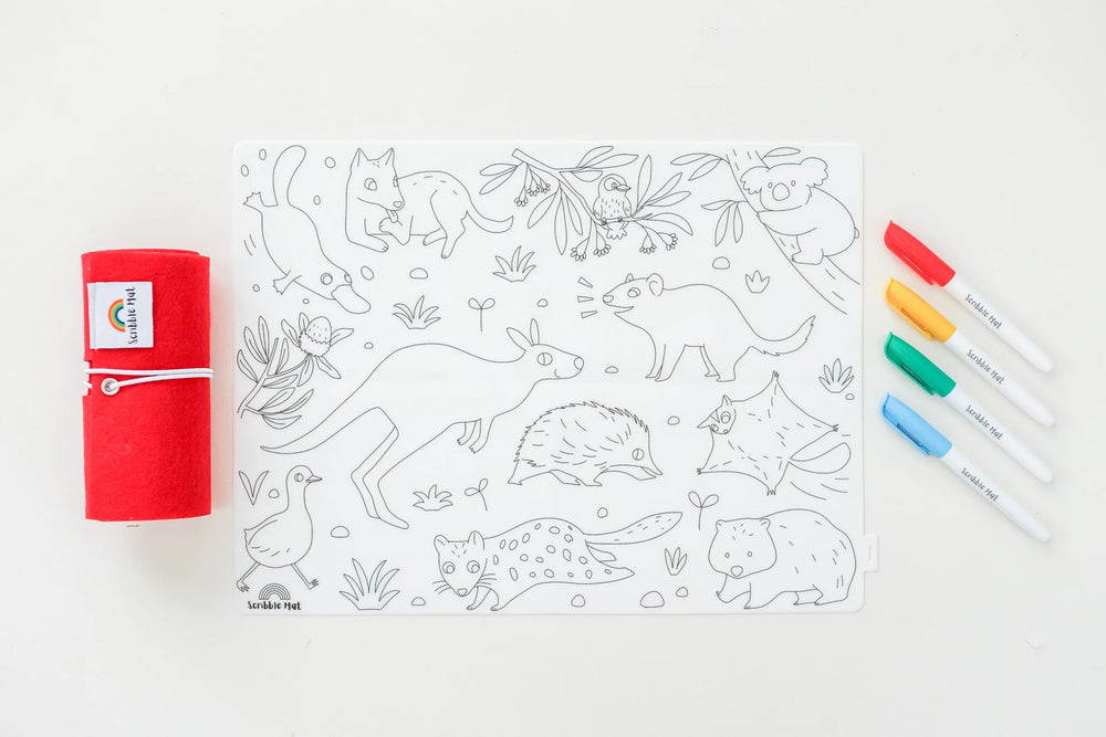 Reusable Scribble Mat - Baby Australian Animals