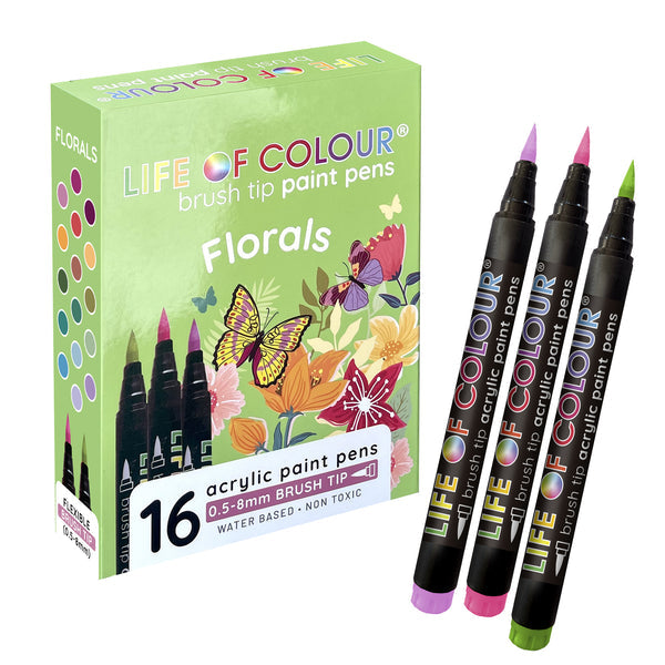 
                  
                    Brush Tip Acrylic Paint Pens - Floral
                  
                