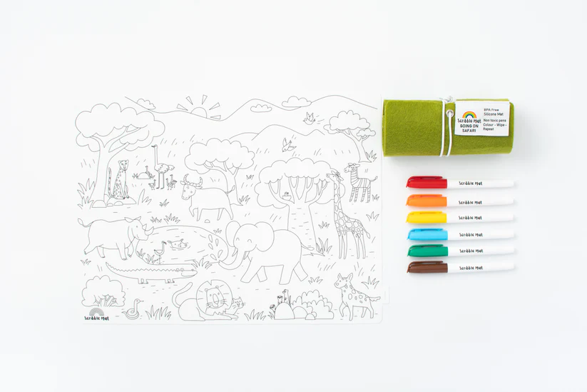 Reusable Scribble Mat - Going on Safari