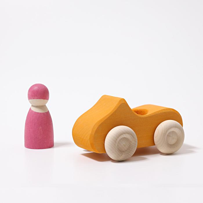 Grimm's Small Convertible Yellow Car Little Toy Tribe
