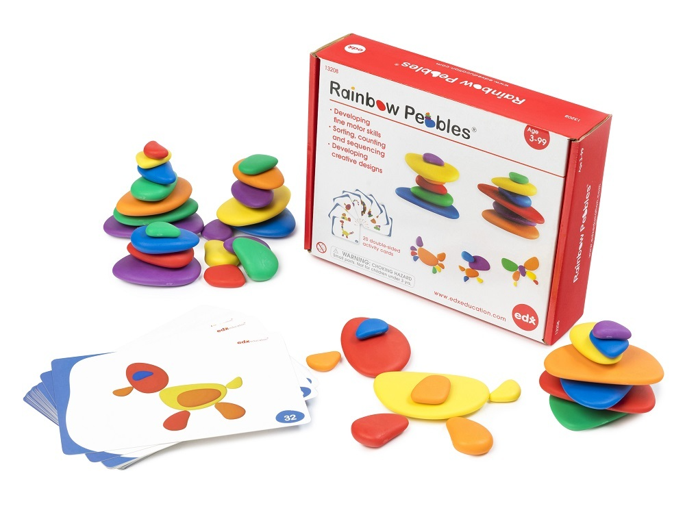 Rainbow Pebbles In Box - 36 pieces