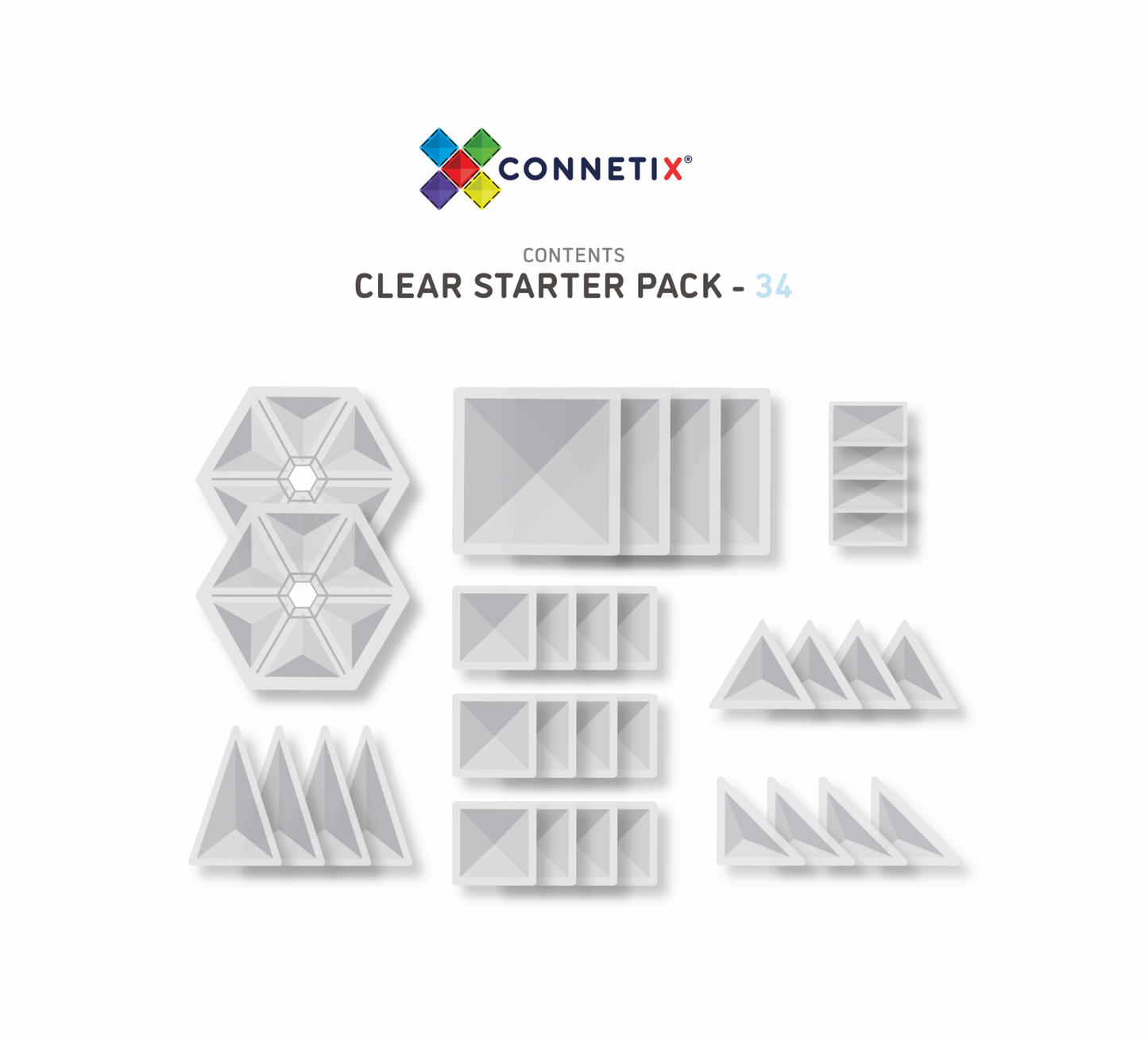 
                  
                    Clear Connetix Tiles - 34 Piece Starter Pack
                  
                