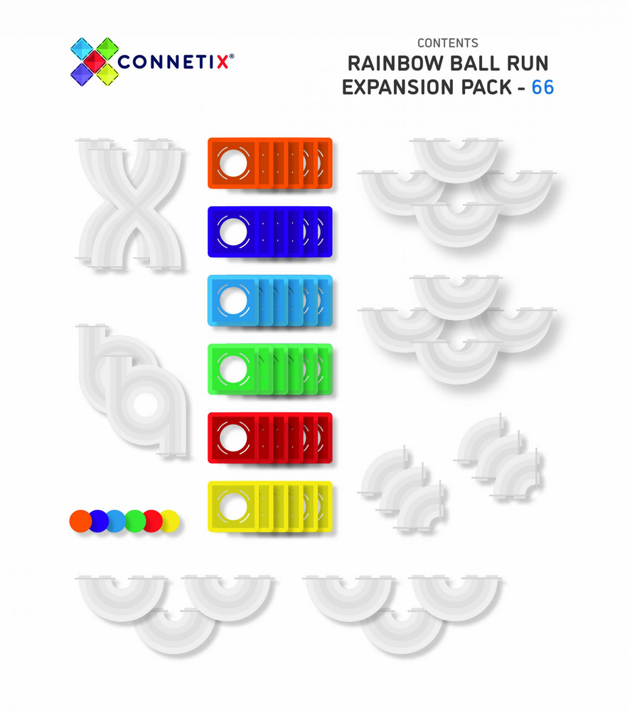 
                  
                    Rainbow Connetix Tiles - 66 Piece Ball Run Expansion Pack
                  
                