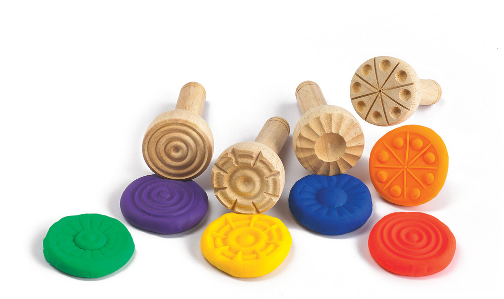 Wooden Dough Stampers - Set of 4