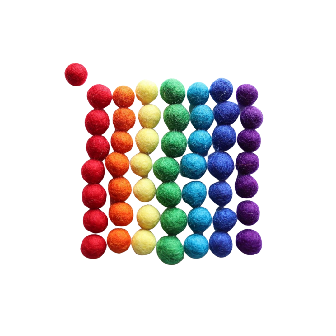 
                  
                    Rainbow Wool Pom Pom Balls - Pack of 56
                  
                