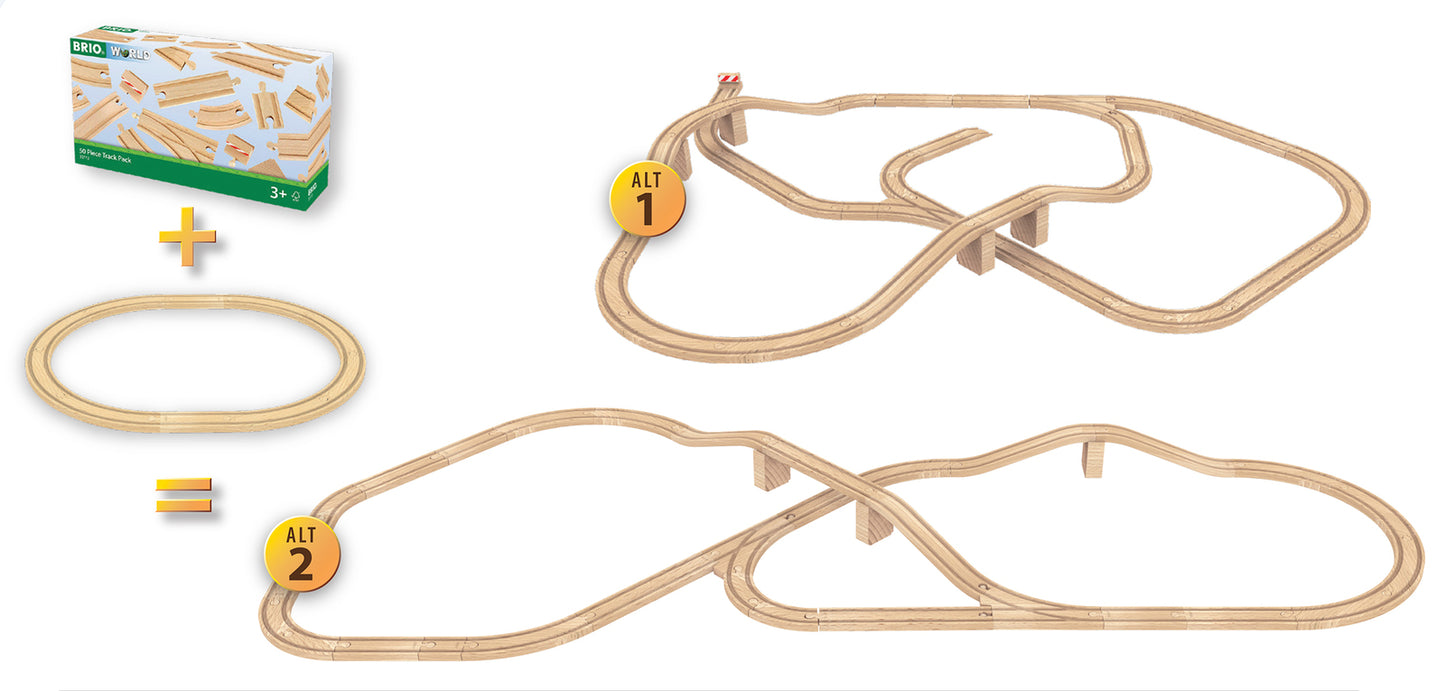 BRIO 50 Piece Track Pack - Set Up _ Little Toy Tribe 