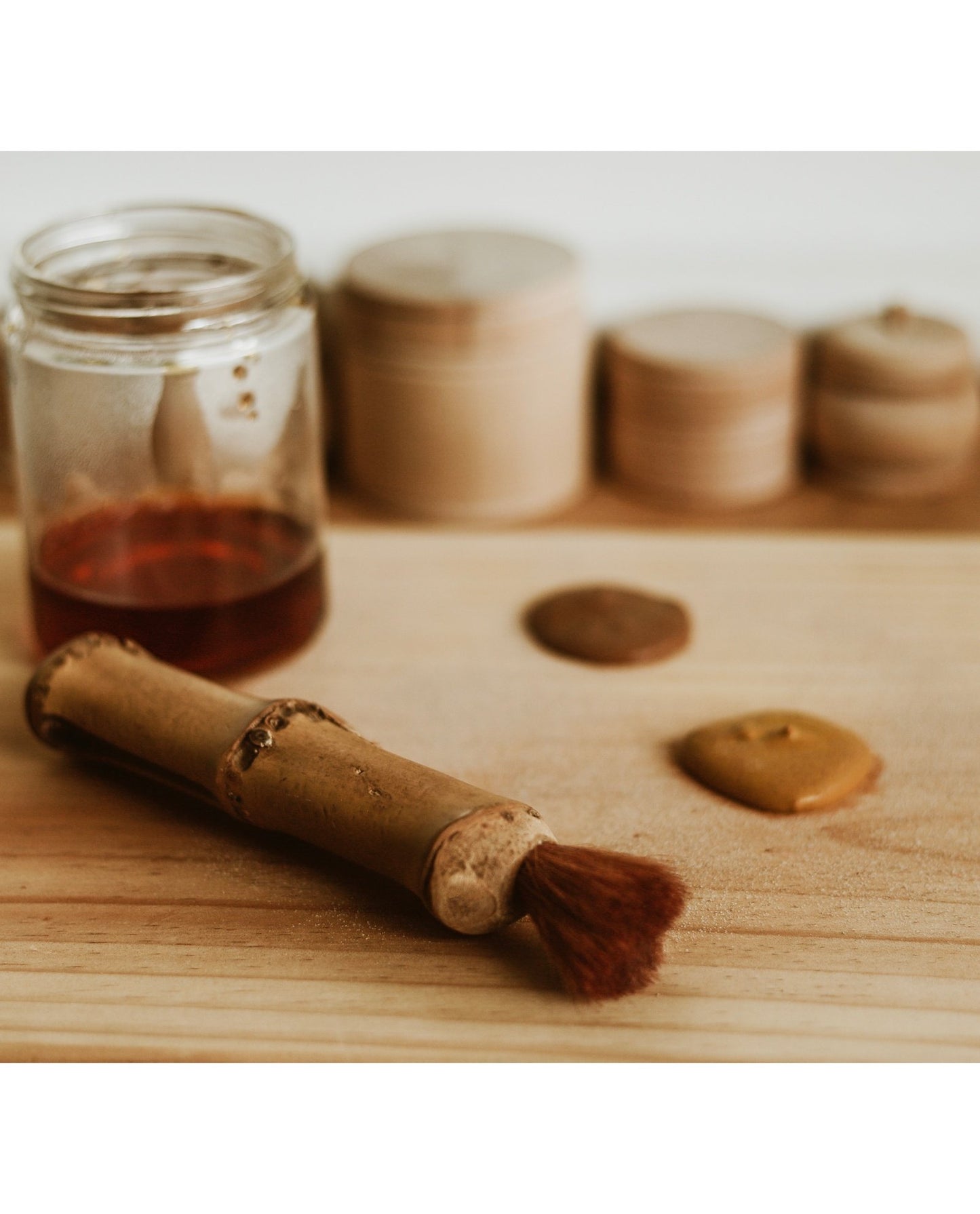 Explore Nook _ Chunky Bamboo Brush with Paint  _ Little Toy Tribe