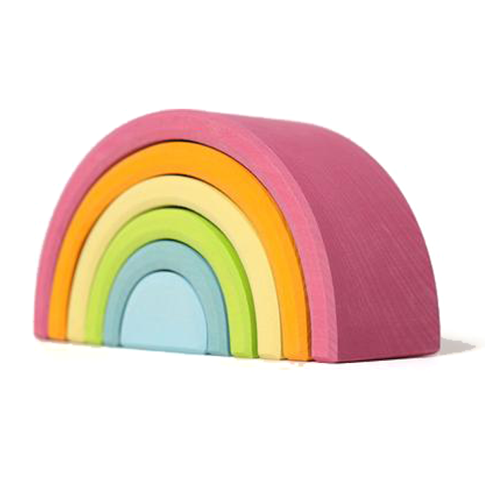 Grimm's Medium Pastel Rainbow 6 Pieces Little Toy Tribe