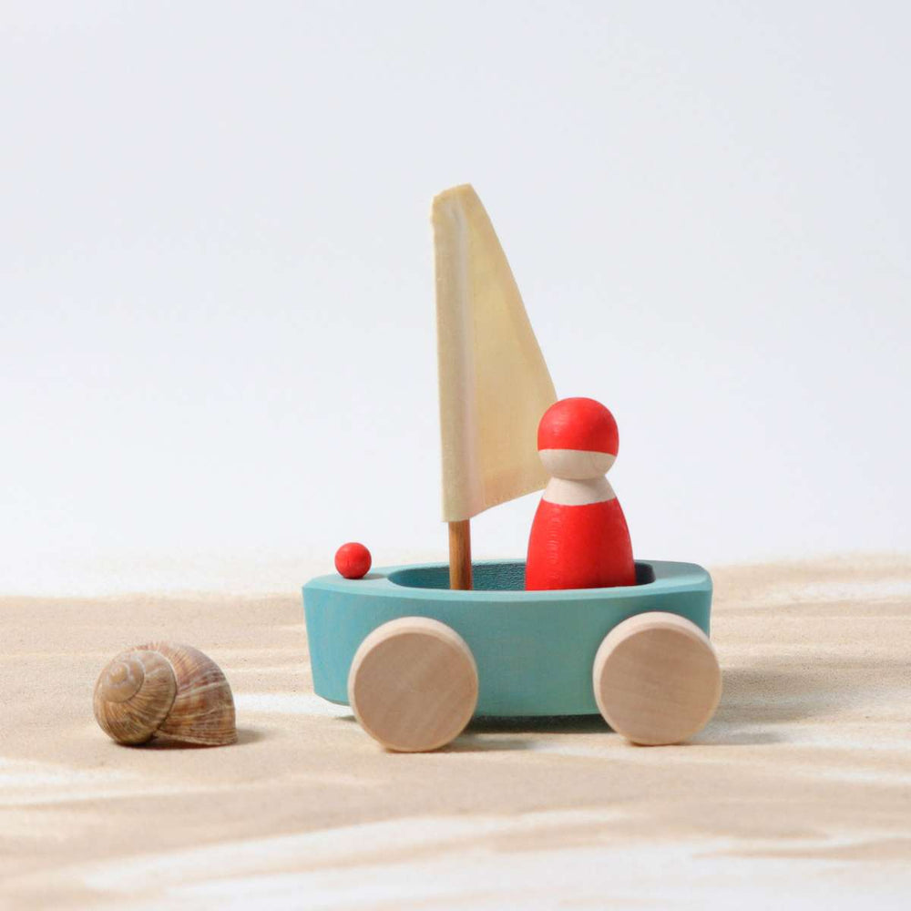 
                  
                    Grimm's Single Land Yacht with Sailor Light Blue Little Toy Tribe
                  
                