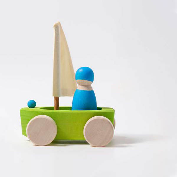 Grimm's Single Land Yacht with Sailor Little Toy Tribe