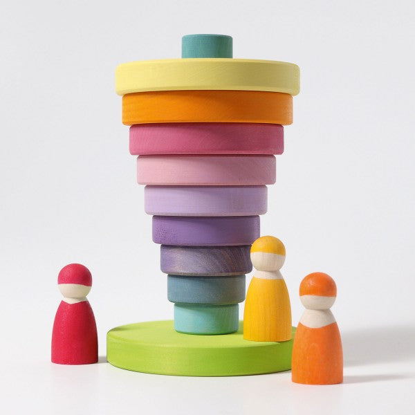 Grimm's Conical Stacking Tower Pastel Little Toy Tribe