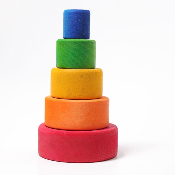Grimm's Coloured Stacking Bowls Outside Red Little Toy Tribe