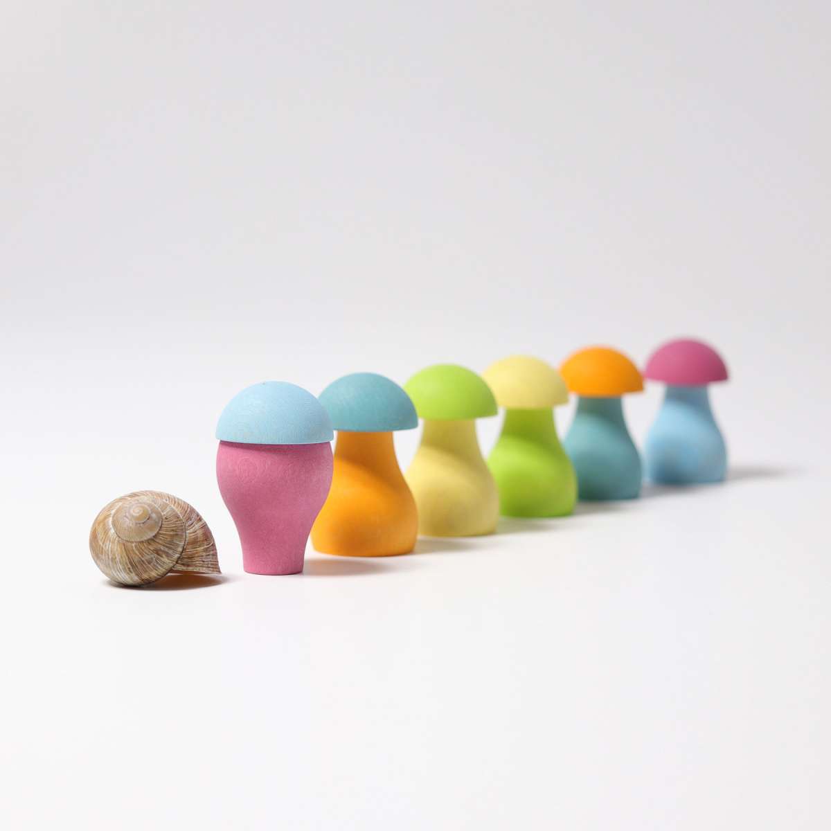 Grimms Pastel Mushrooms Bottom on Top Little Toy Tribe