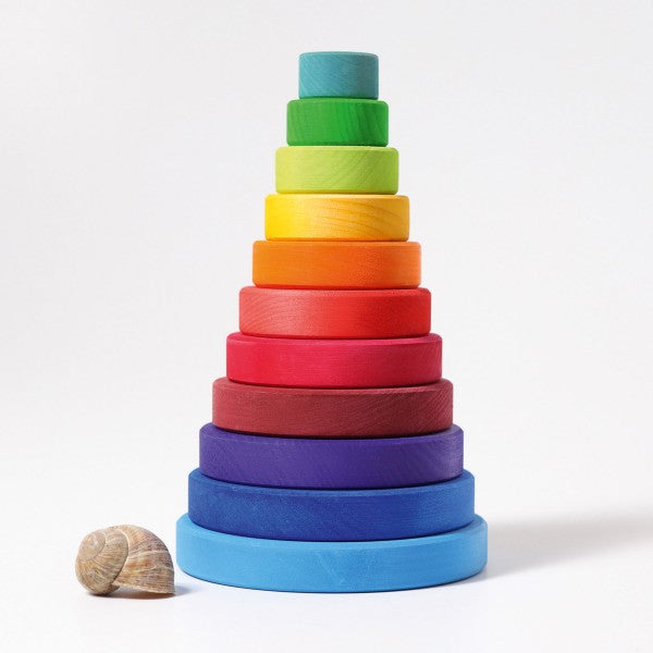 Grimm's Conical Stacking Tower Rainbow Little Toy Tribe