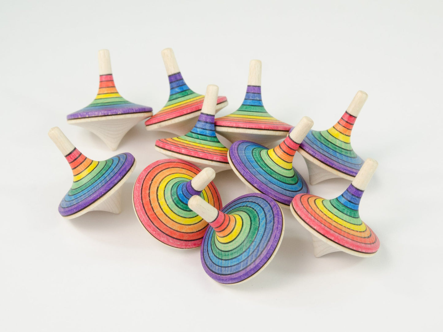Mader _ large rallye spinning top rainbow multiple _ Little Toy Tribe