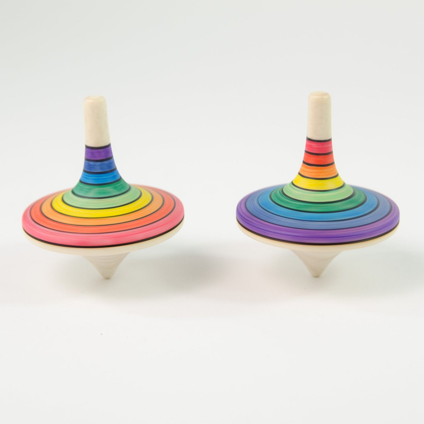 Mader _ large rallye spinning top rainbow red top and bottom _ Little Toy Tribe