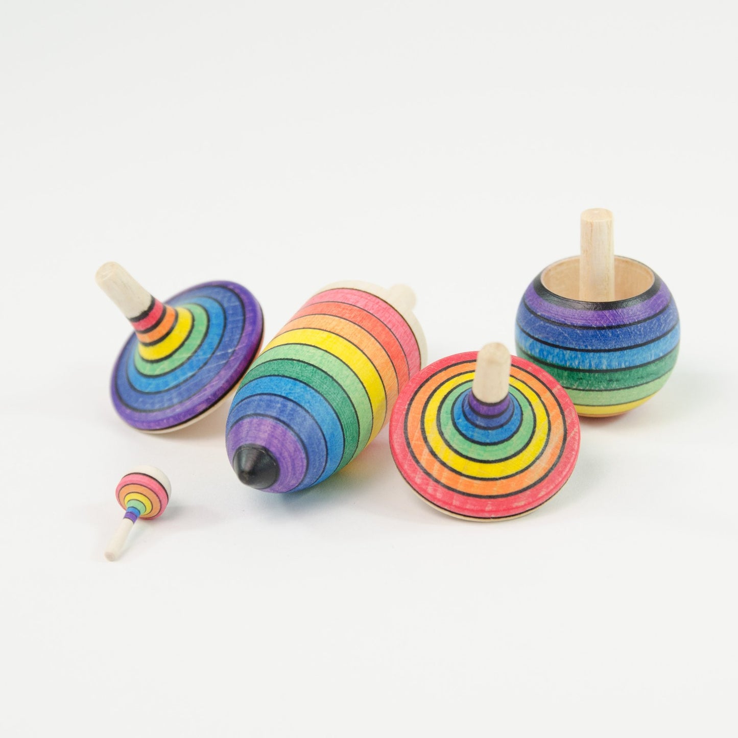 Mader _ spinning top learning set rainbow _ Little Toy Tribe