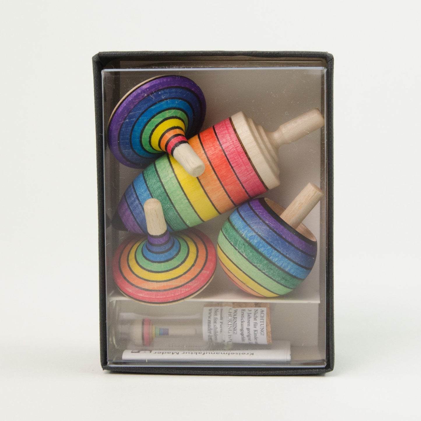 Mader _ spinning top learning set rainbow in box _ Little Toy Tribe