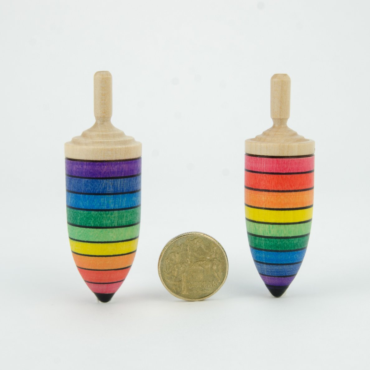 Mader _ spinning tops thunderbolt both with coin _ Little Toy Tribe
