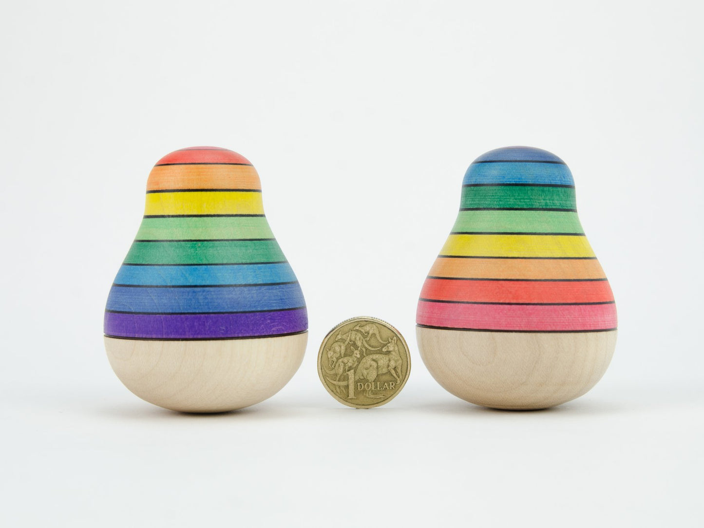 Mader roly poly rainbow pear both with coin _ Little Toy Tribe