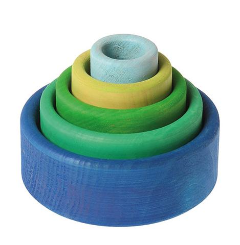 Grimm's Coloured Stacking Bowls Ocean