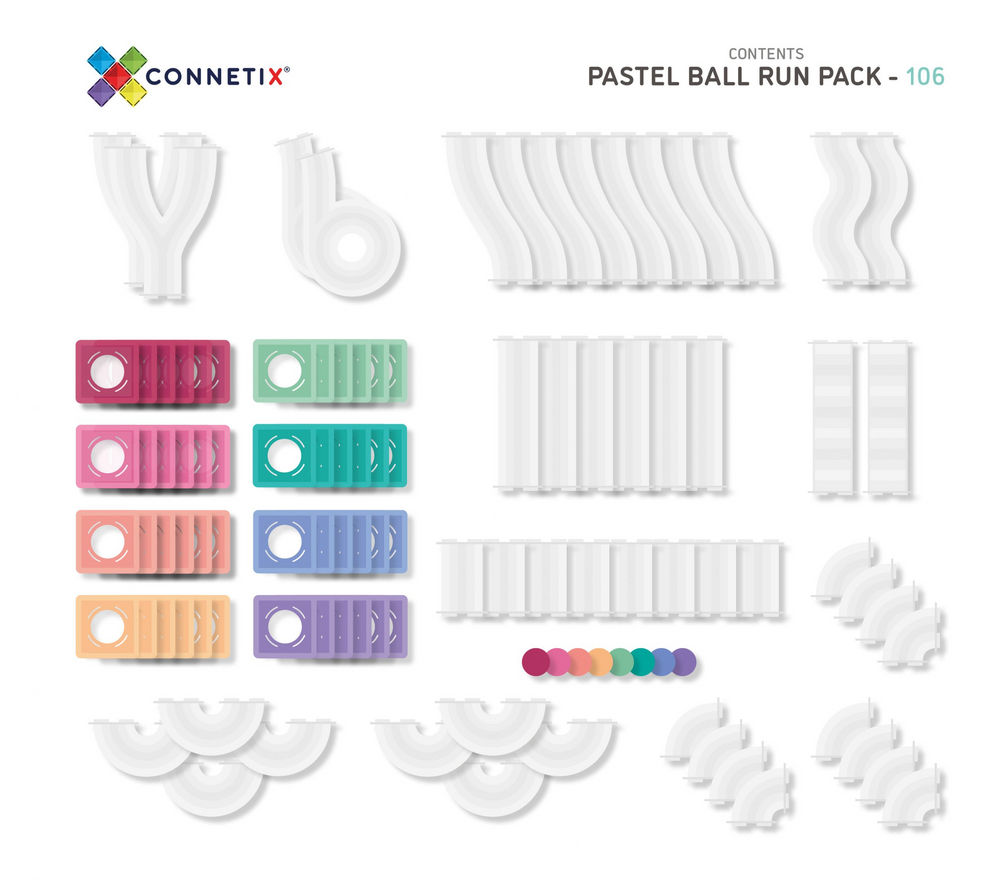 
                  
                    Pastel Connetix Tiles - 106 Piece Ball Run Pack
                  
                