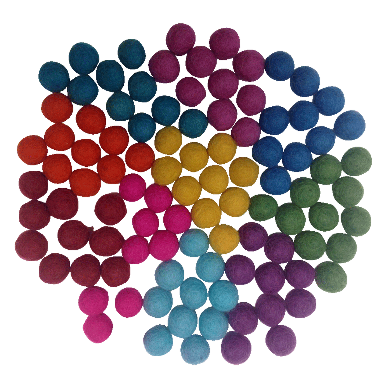 Papoose felt 2.5cm pom poms little toy tribe