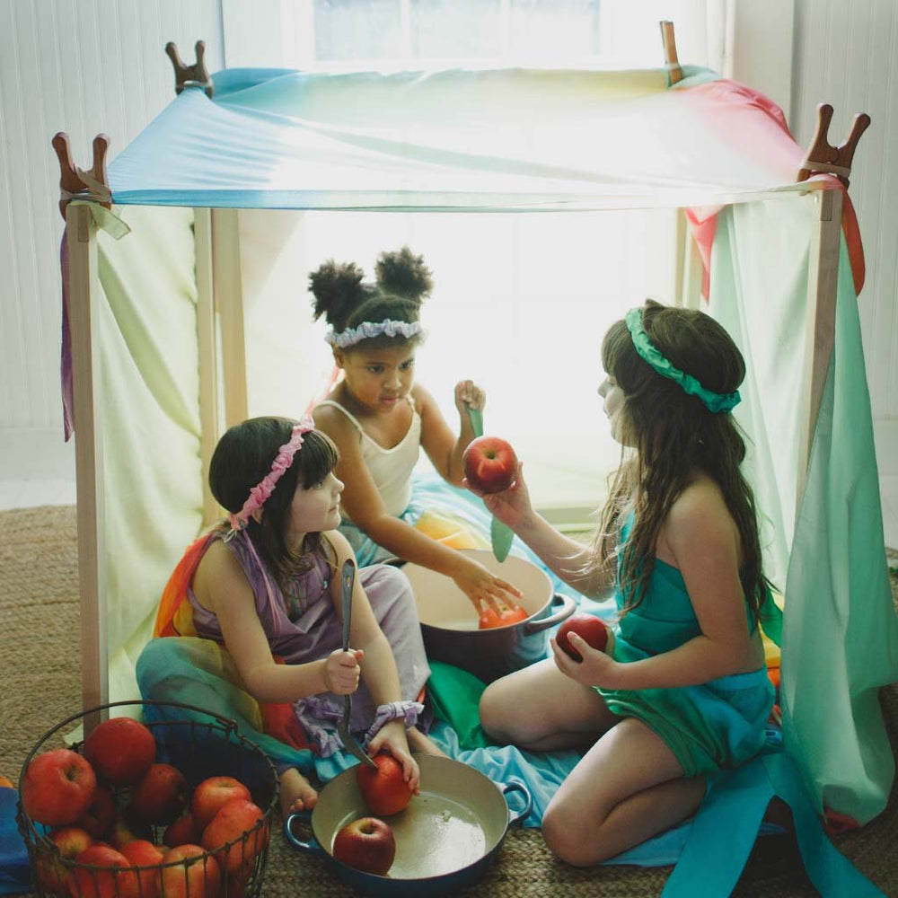 
                  
                    Sarah's Silks _ Playcloth Rainbow Cubby House _ Little Toy Tribe
                  
                