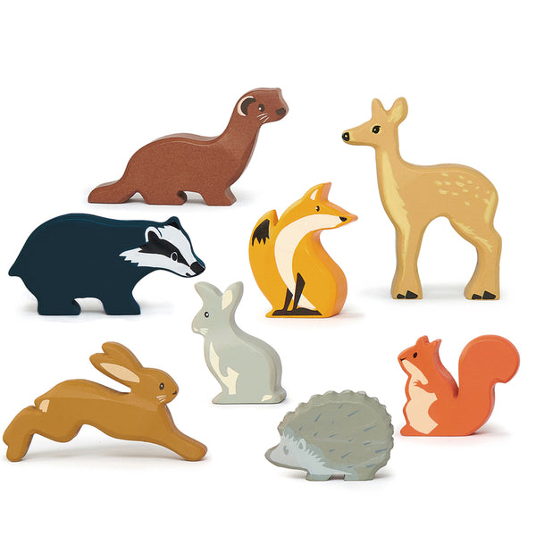 Wooden woodland 2024 animal toys