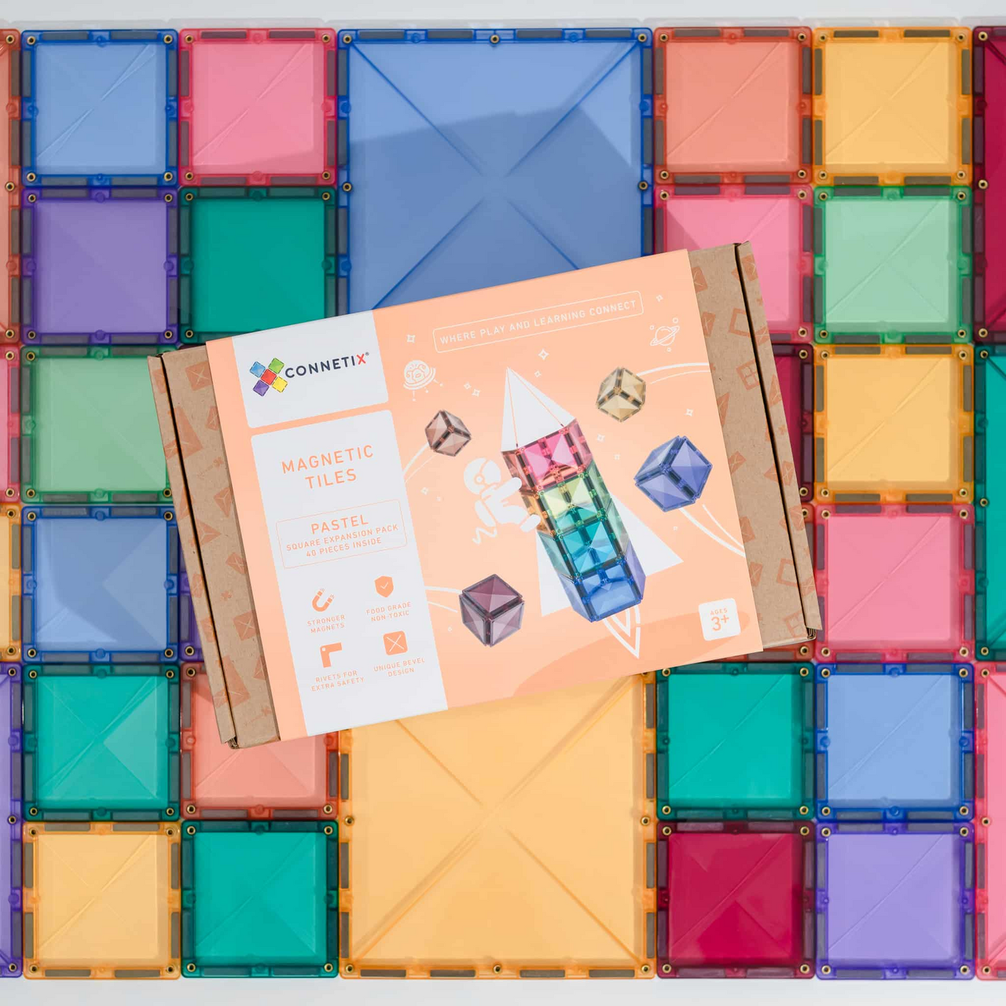 
                  
                    Pastel Connetix Tiles - 40 Piece Square Pack
                  
                