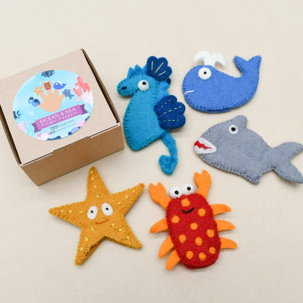 Finger Puppet Set - Ocean and Sea Creatures A – Little Toy Tribe