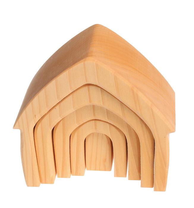 Grimm's Natural Stacking Houses Little Toy Tribe