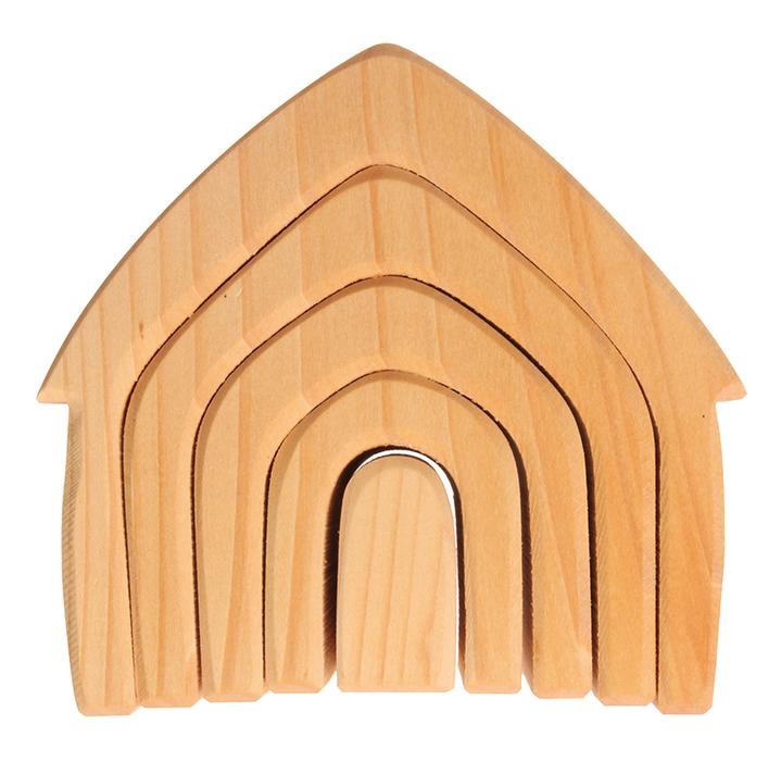 Grimm's Natural Stacking Houses Little Toy Tribe