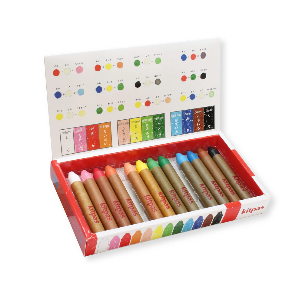 Kitpas Medium Stick Crayons 12 Colours