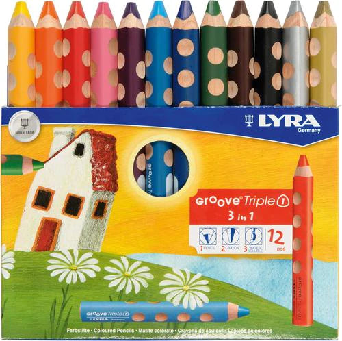 
                  
                    Lyra Groove Triple One - 3 in 1 Pencil, Watercolour and Wax Crayon 12 Pack
                  
                